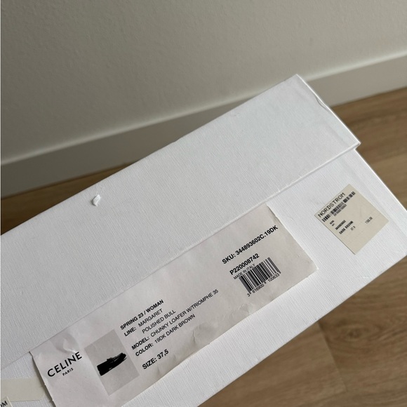 Celine Dark Brown Leather Kiltie Loafers with Gold Chain - Picture 8 of 9